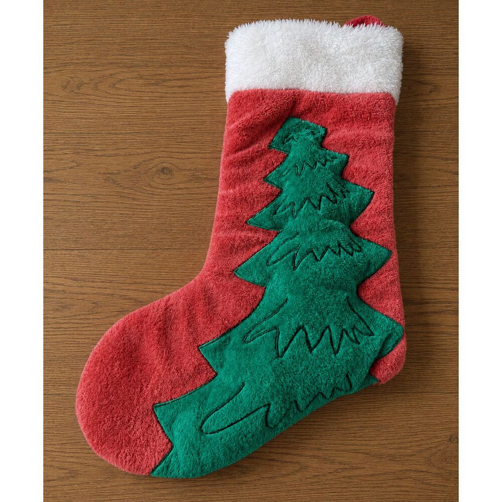 Vintage Bon-Ton Plush Christmas Tree Stocking 17x11 Animal Adventure 2006